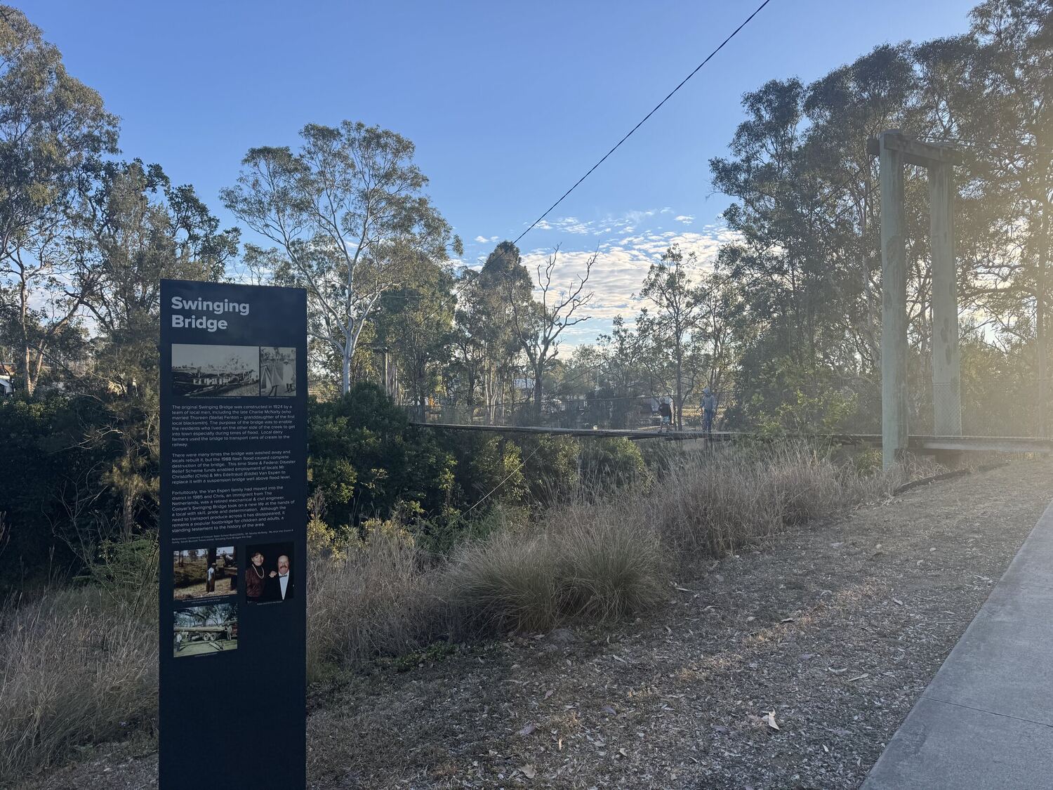 The swinging bridge at Cooyar