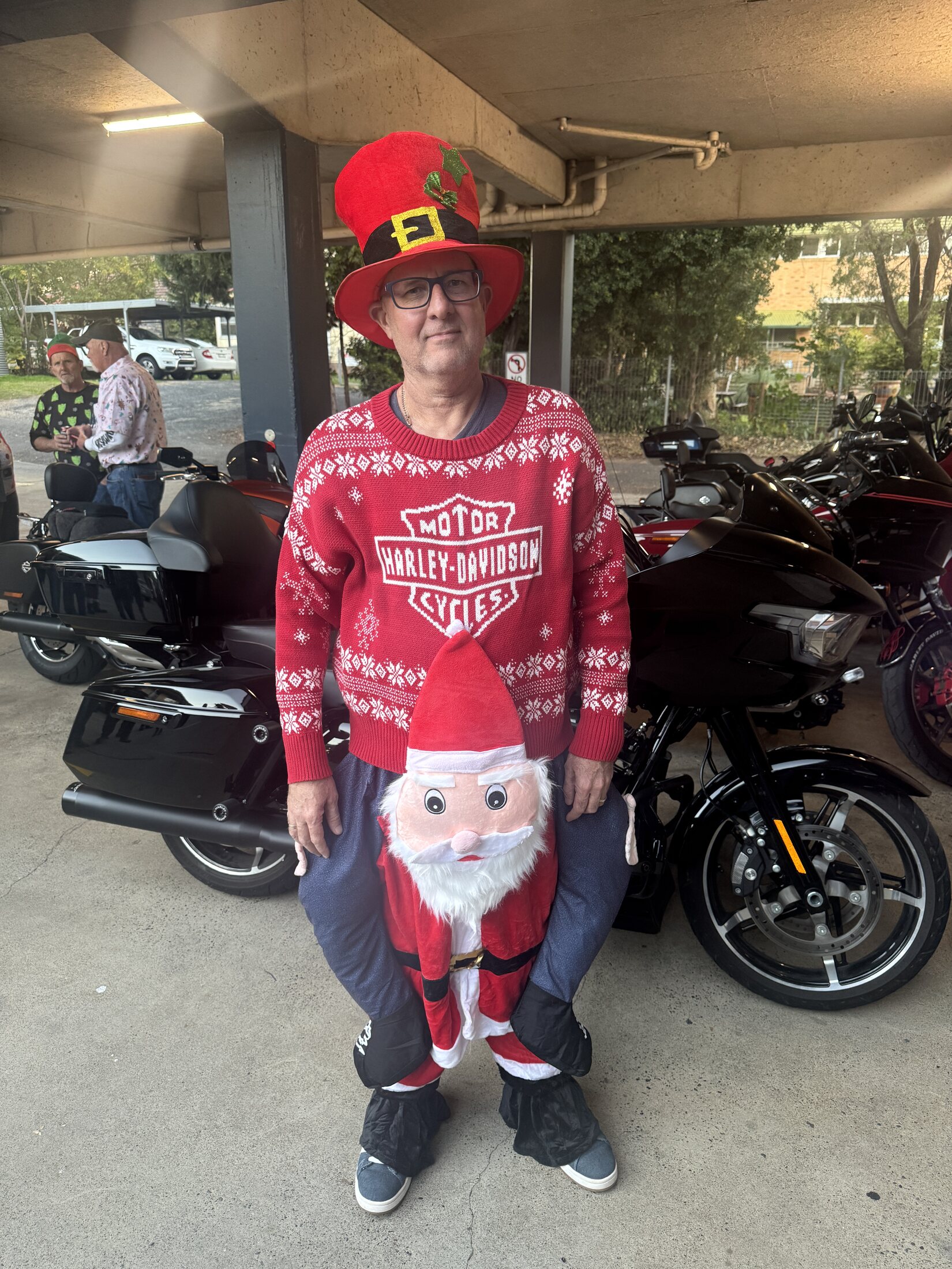 A festive inflatable Christmas costume during the Grafton weekend
