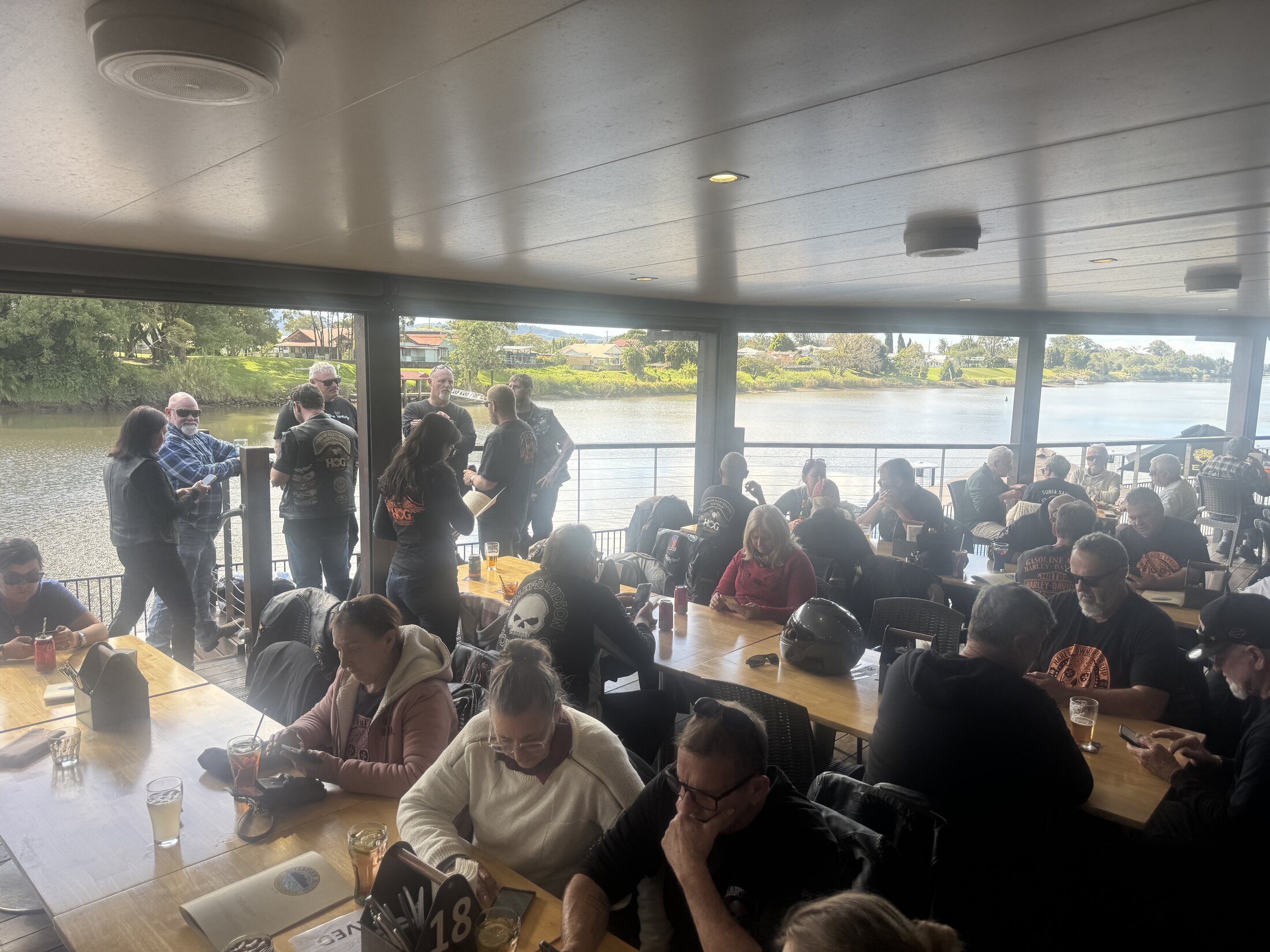 GAHOG riders gathered for Sunday lunch in Murwillumbah