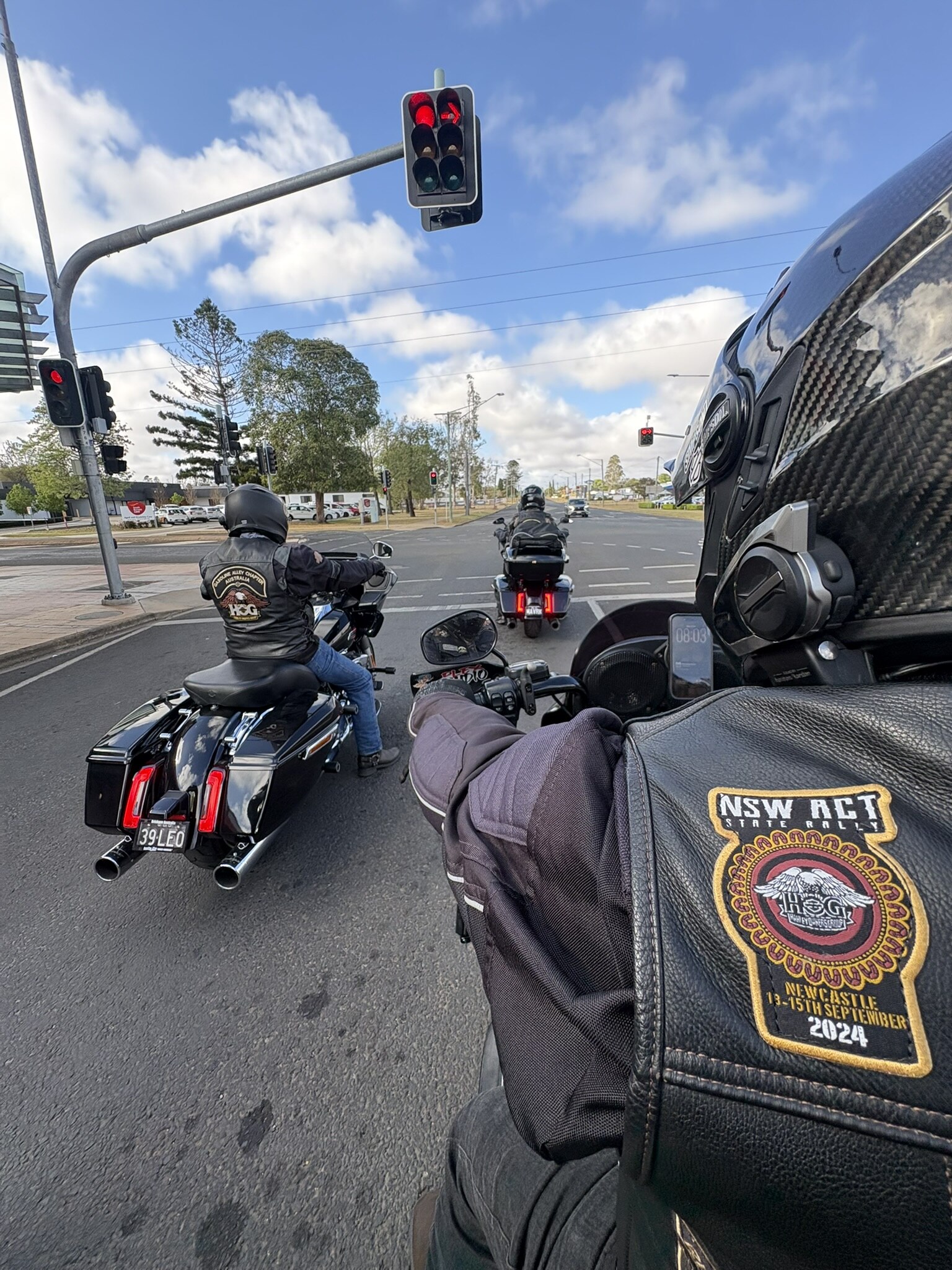 View from a motorcycle on the road during the ride