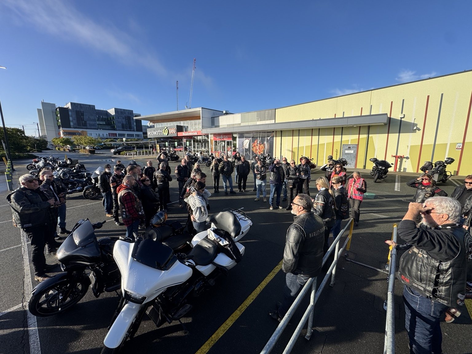 Gasoline Alley HOG riders gathered for the pre-ride briefing at Meadowbrook