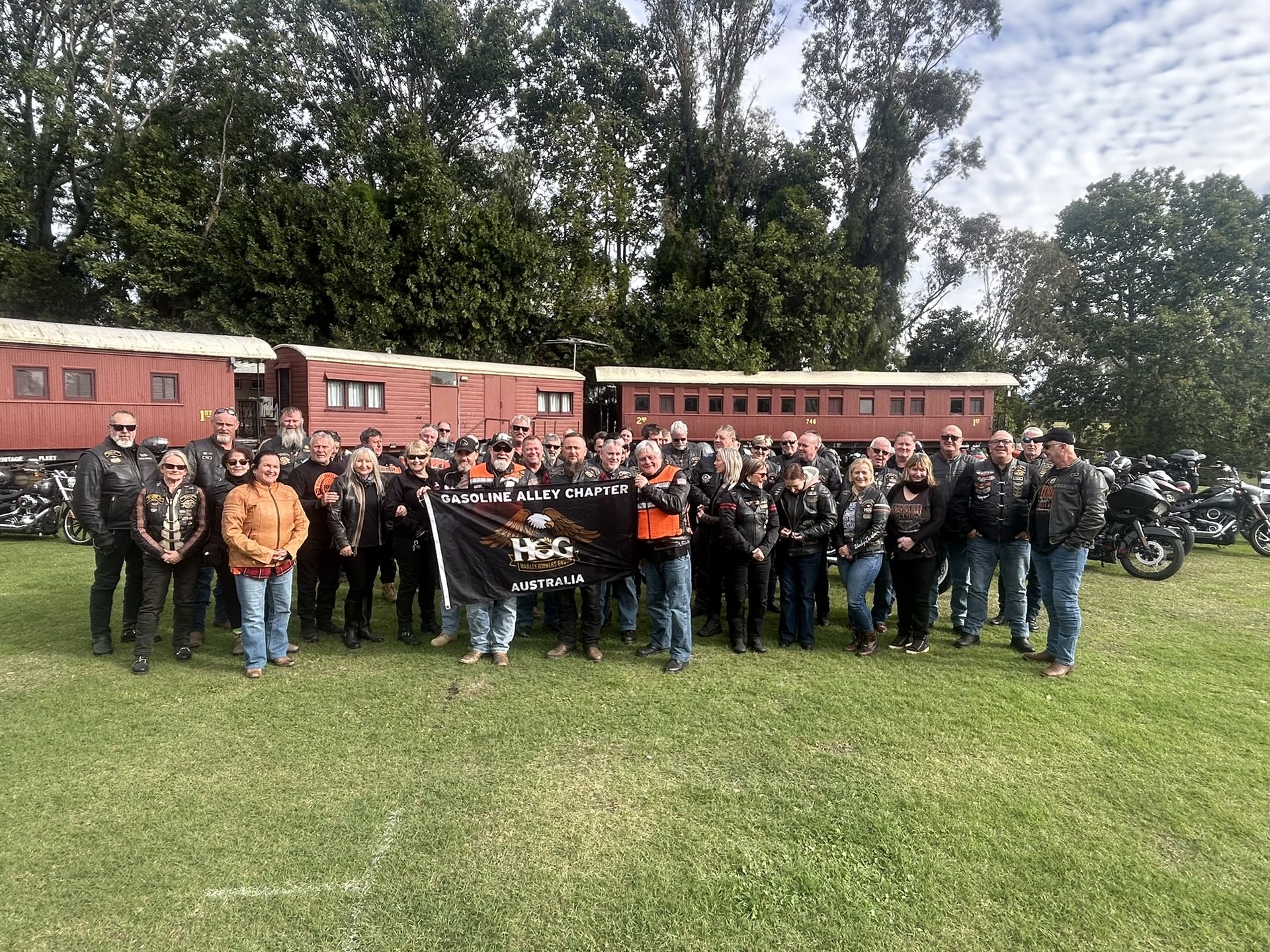 Gasoline Alley H.O.G. Chapter group at Harrisville during Shaneo's Birthday Bash ride
