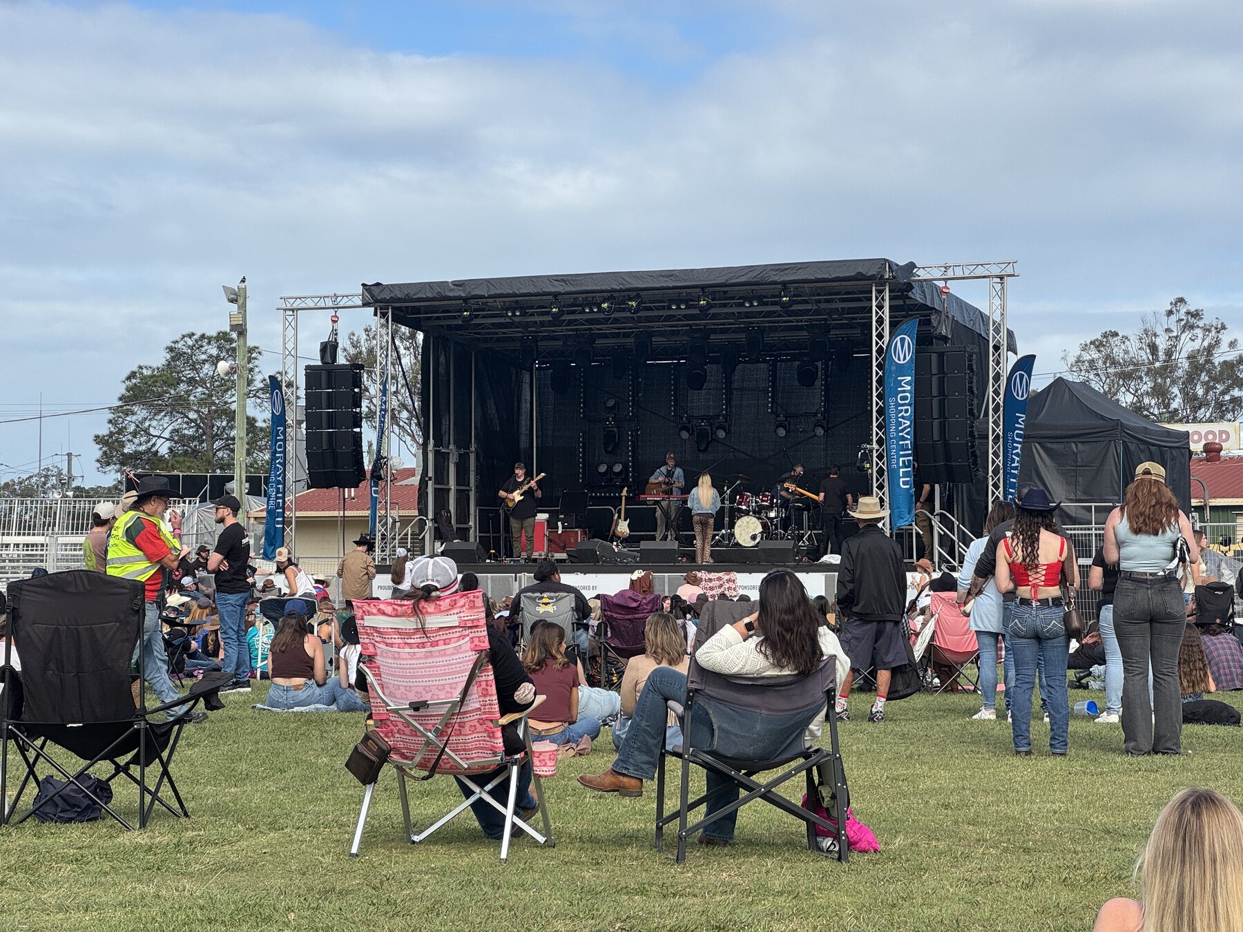 The concert crowd and stage at Caboolture Showgrounds