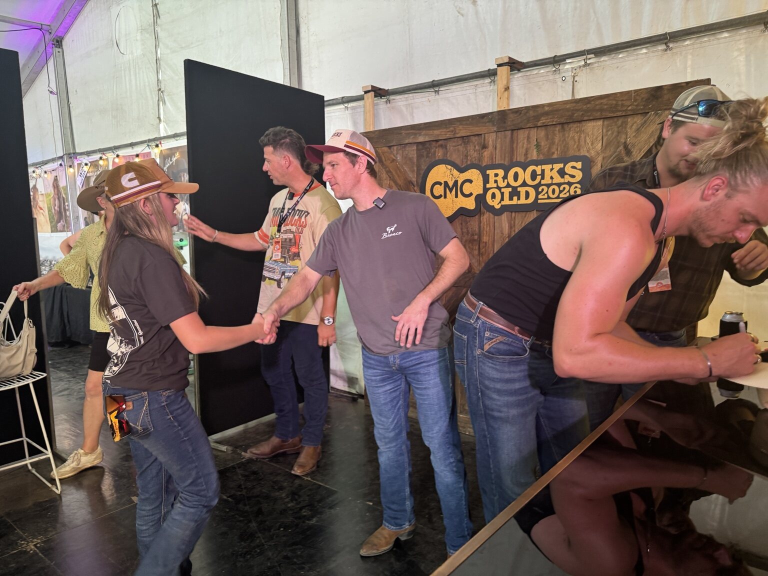 Zoe meeting performers at CMC Rocks