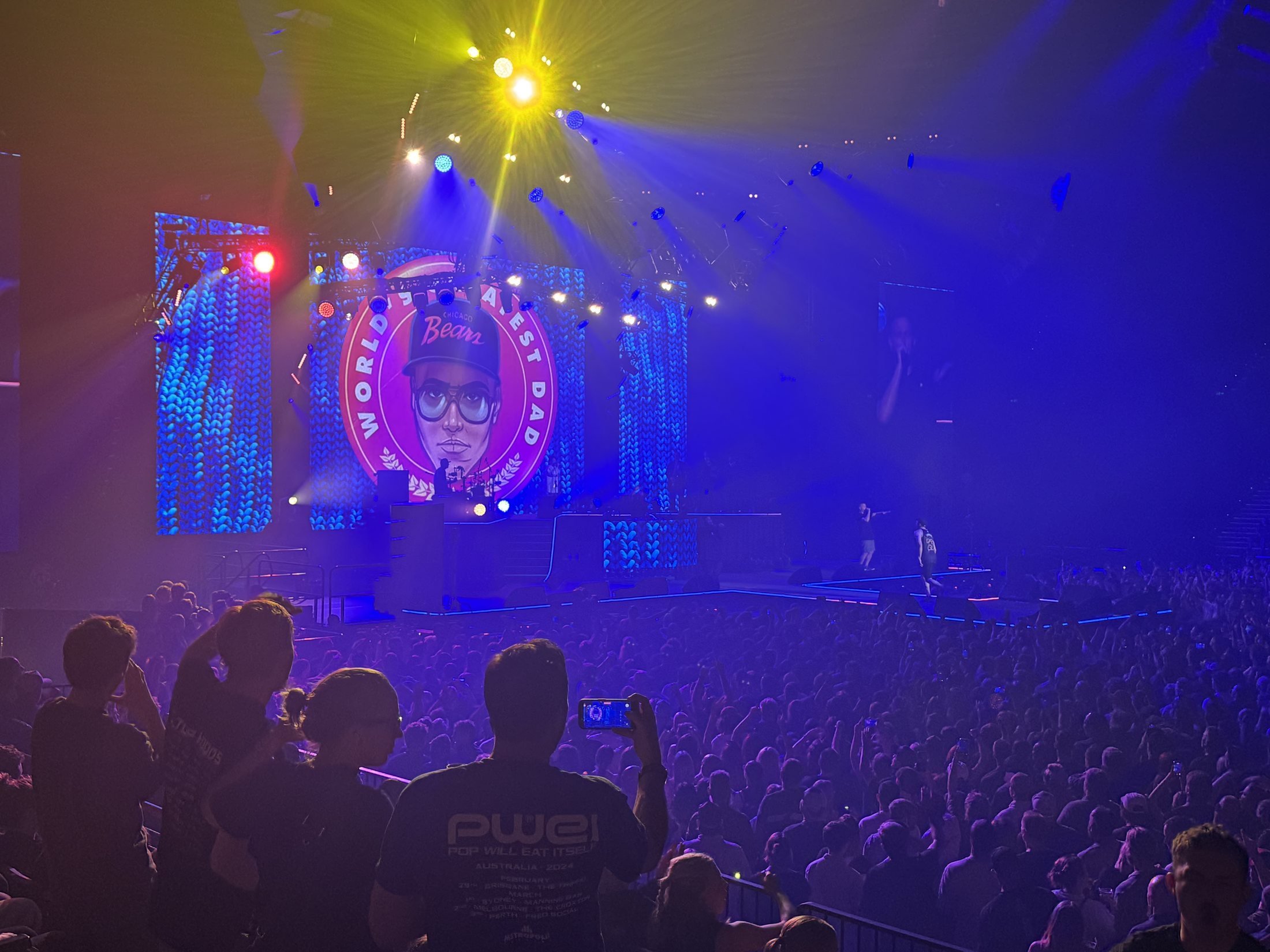 Hilltop Hoods performing to a packed Brisbane Entertainment Centre