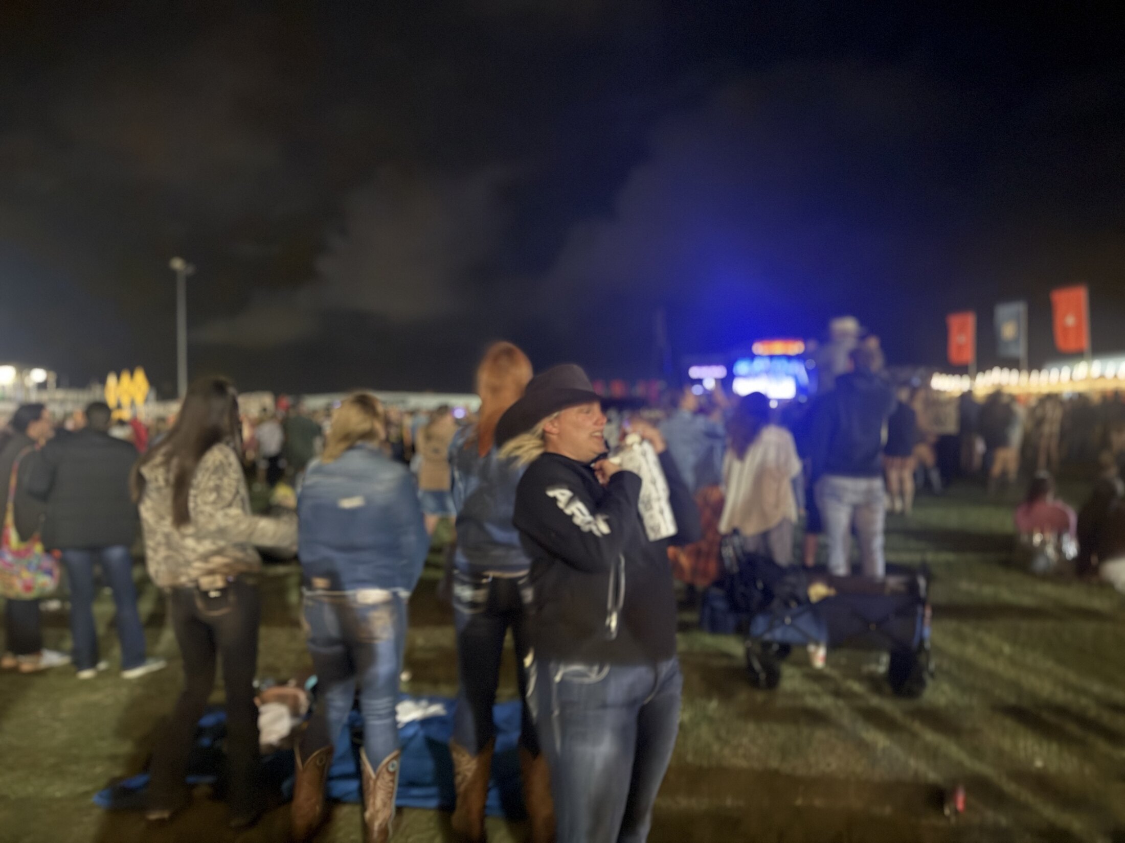 Night crowd at the Strummingbird festival grounds