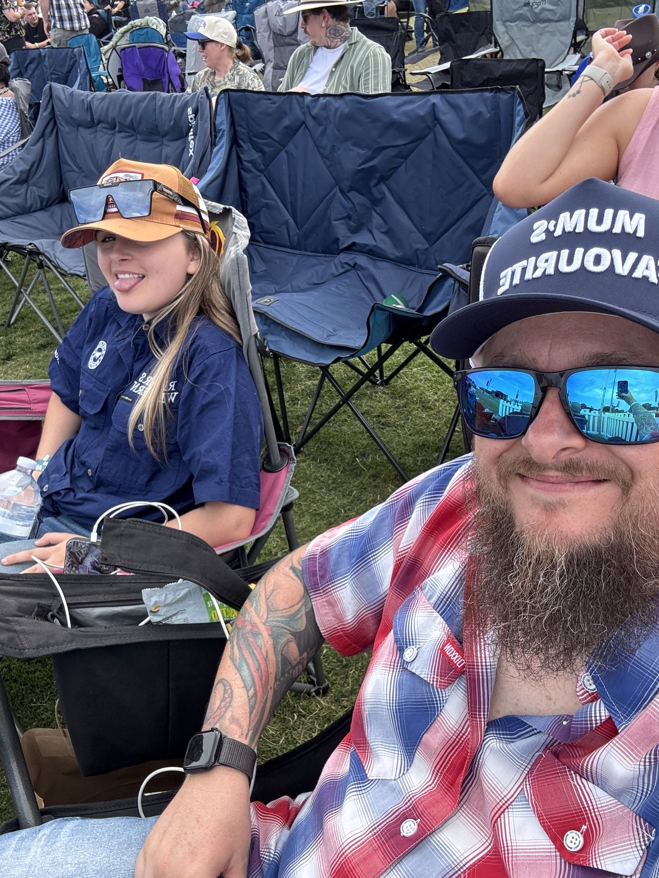 Shane and Zoe seated together at Strummingbird Festival 2025