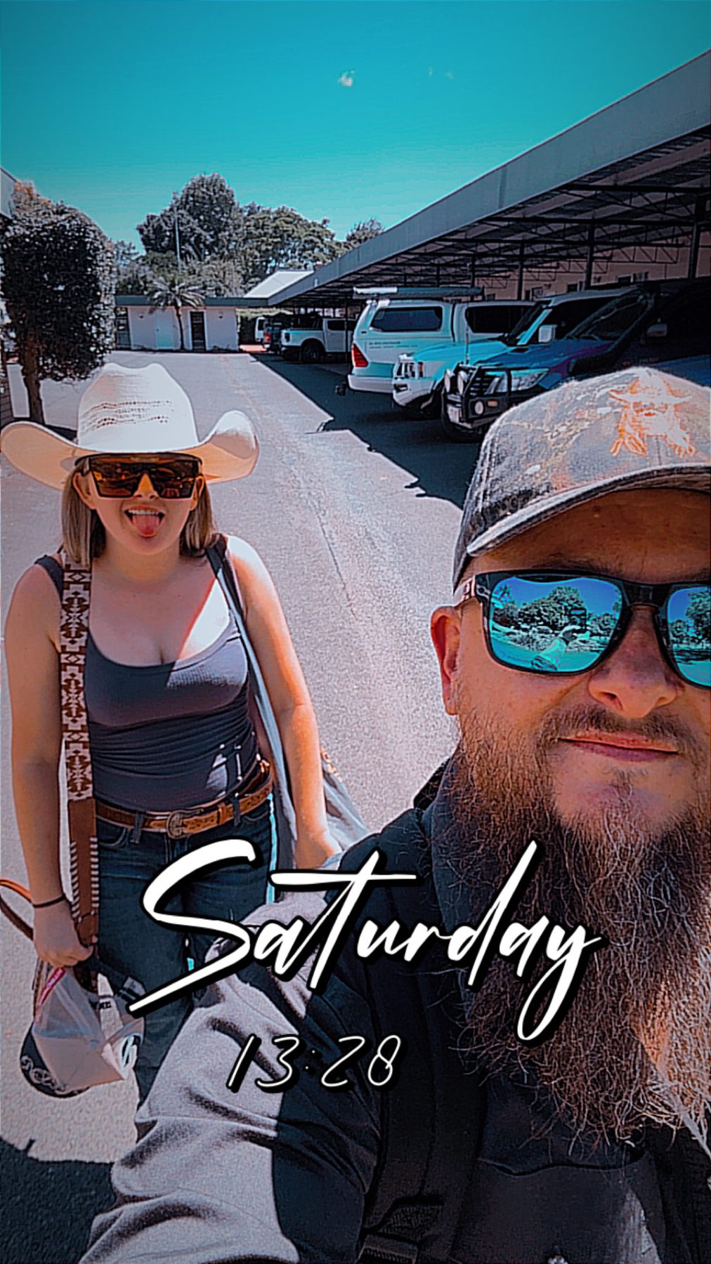 Shane and Zoe arriving at Sunburnt Country in Toowoomba
